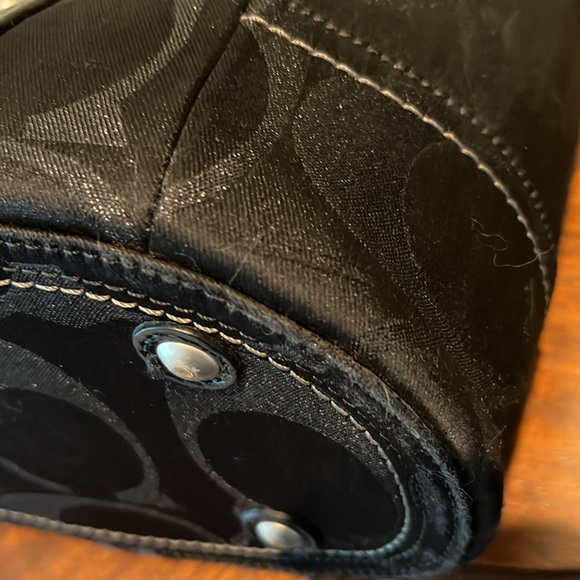 Coach signature Lurex Shoulder bag  tote  canvas/leather  black / black metallic - Picture 12 of 17